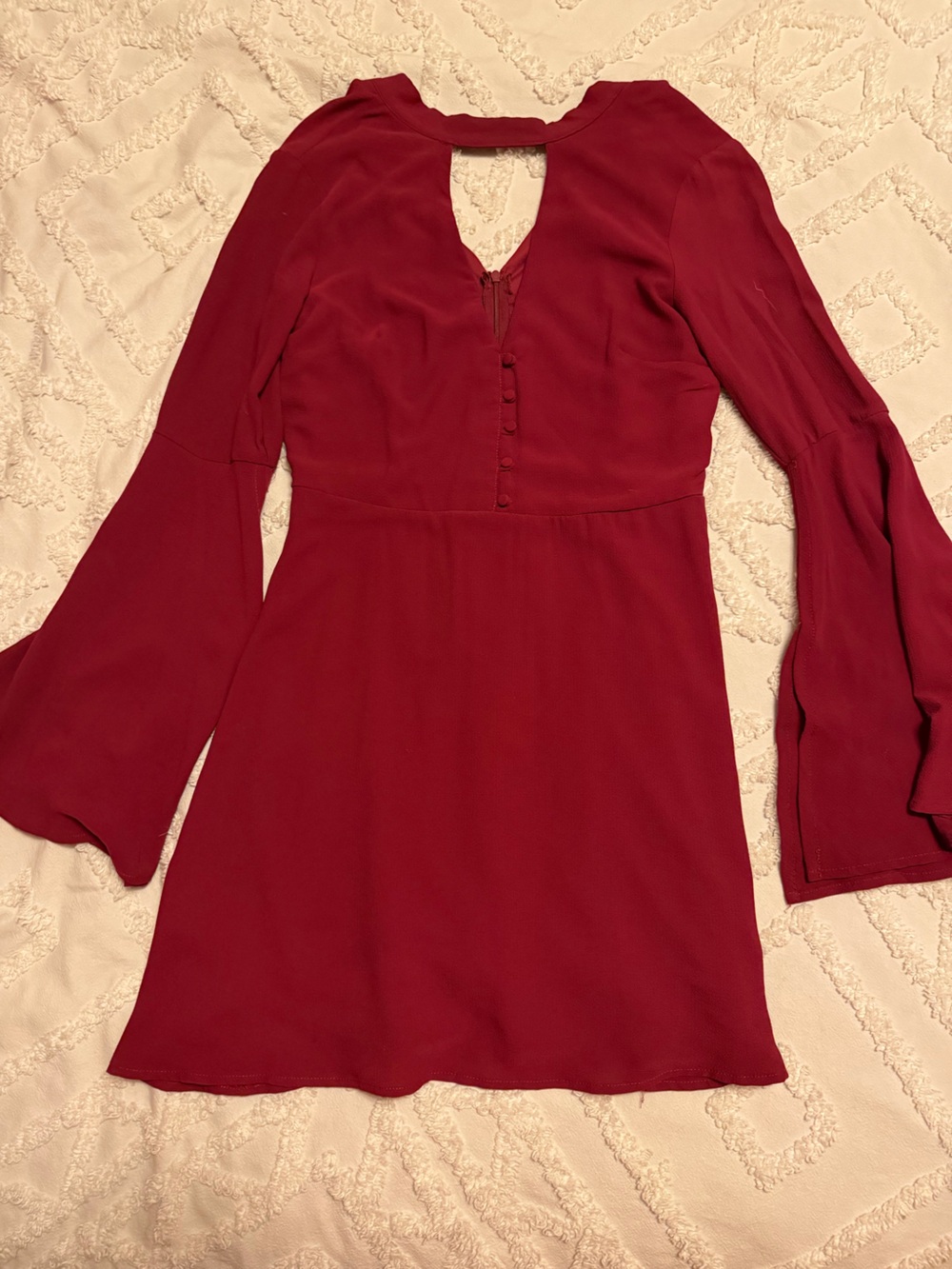 Socialite Burgundy Long-Sleeve Mini Dress